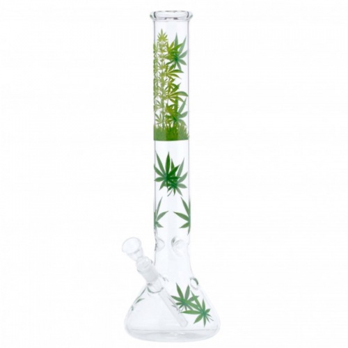 Bong Cristal Ice Green Leaves 45 cm.