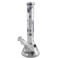 Bong Cristal Ice Blue Leaves 45 cm.