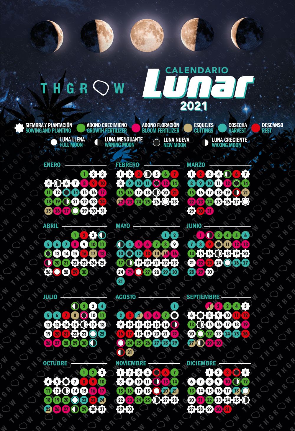 Calendario May 2021 Calendario Lunar Almanaques 2021 Para Imprimir ...